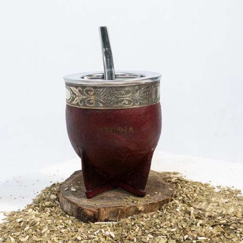MATE AQUILES ACERO INOXIDABLE Y CUERO MARRON CHUNA